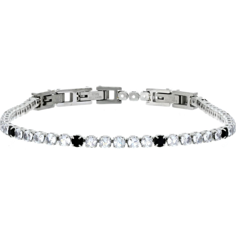 BRACCIALE TENNIS IN ACCIAIO