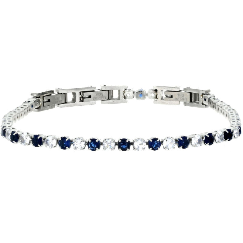 BRACCIALE TENNIS IN ACCIAIO