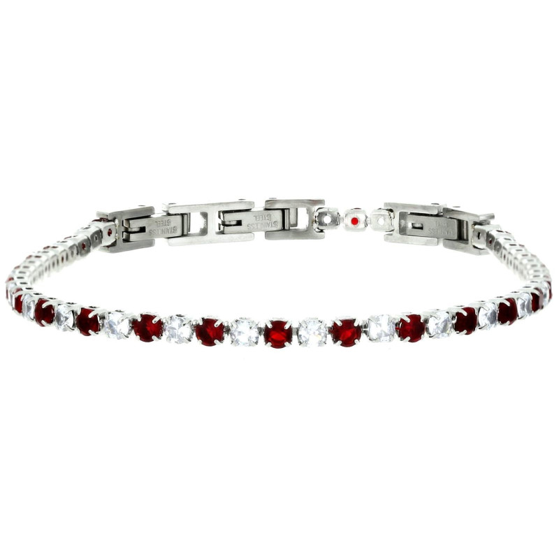BRACCIALE TENNIS IN ACCIAIO