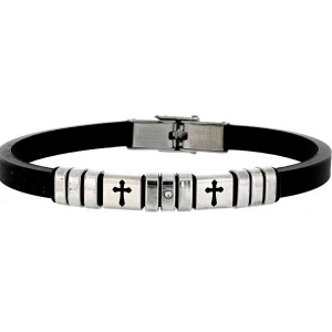 BRACCIALE UOMO IN SILICONE E ACCIAIO