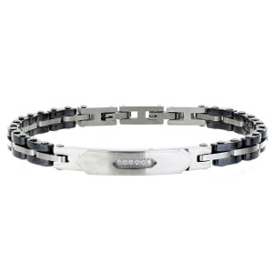 BRACCIALE UOMO IN ACCIAIO E CERAMICA