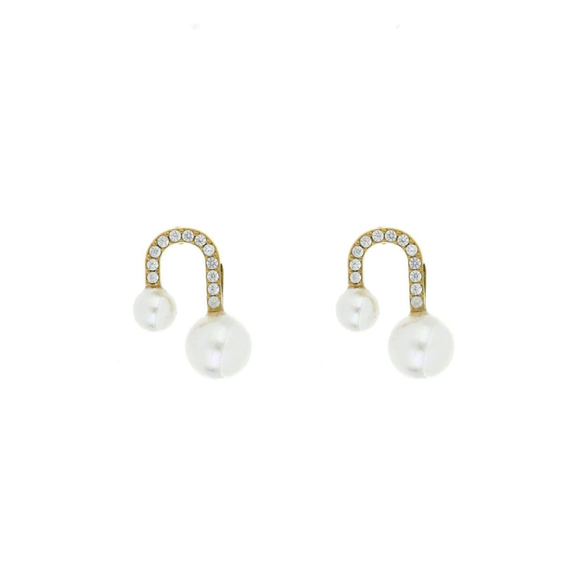 ORECCHINI ARTUME IN ACCIAIO PERLA MM 5