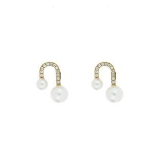 ORECCHINI ARTUME IN ACCIAIO PERLA MM 5