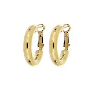 ORECCHINI CERCHIO IN ACCIAIO BIANCO 30MM