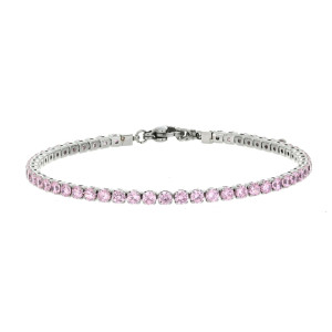 BRACCIALE TENNIS IN ACCIAIO