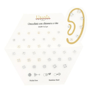 KIT ORECCHINI ANTALYA IN ACCIAIO A VITE 40 PZ