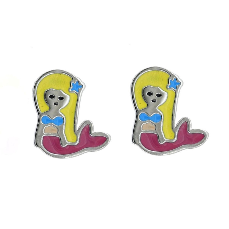 ORECCHINI BABY CON SIRENETTA MM 11 IN ACCIAIO