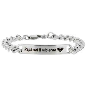BRACCIALE CM 19+5 PAPA' IN ACCIAIO
