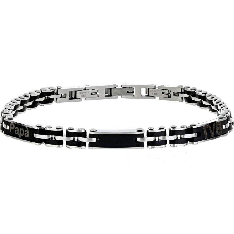 BRACCIALE CM 22 PAPA' IN ACCIAIO