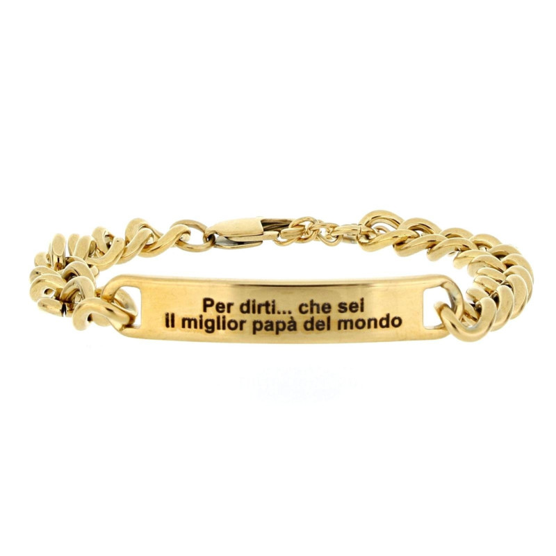 BRACCIALE CM 19+5 PAPA' IN ACCIAIO