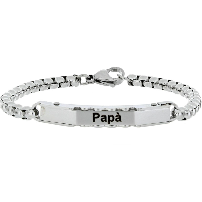 BRACCIALE CM 22 PAPA' IN ACCIAIO