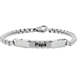 BRACCIALE CM 22 PAPA' IN ACCIAIO