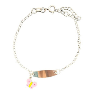 BRACCIALE "BABY" CON TARGA IN ARGENTO 925 FARFALLA