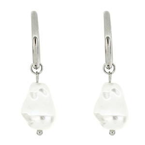 ORECCHINI PERLA MM 14 IN ACCIAIO