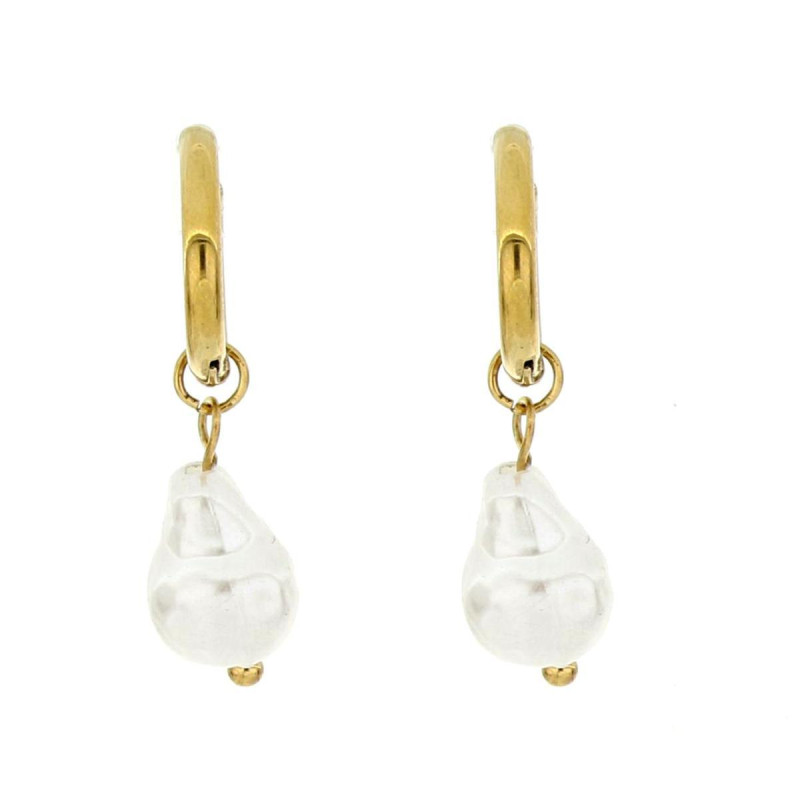 ORECCHINI PERLA MM 11 IN ACCIAIO