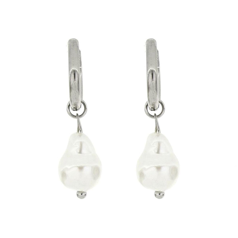 ORECCHINI PERLA MM 11 IN ACCIAIO