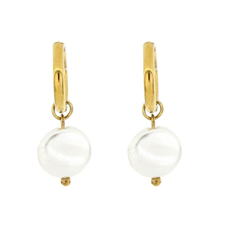 ORECCHINI PERLA MM 10 IN ACCIAIO