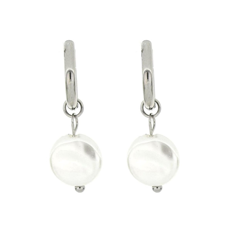 ORECCHINI PERLA MM 10 IN ACCIAIO