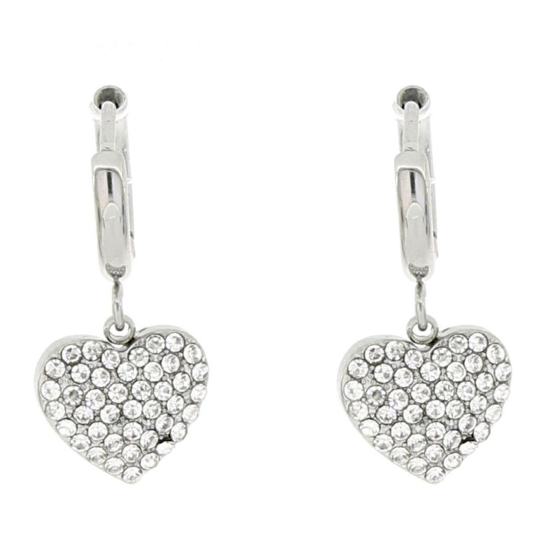 ORECCHINI "ADANA" BOCCOLA CON CUORE IN ACCIAIO