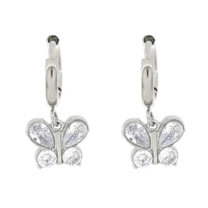 ORECCHINI "ADANA" BOCCOLA CON FARFALLA IN ACCIAIO