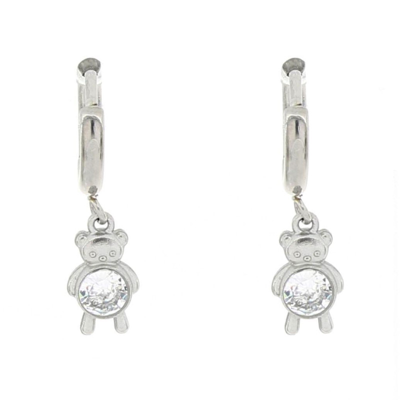 ORECCHINI "ADANA" BOCCOLA CON ORSETTO IN ACCIAIO