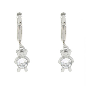 ORECCHINI "ADANA" BOCCOLA CON ORSETTO IN ACCIAIO