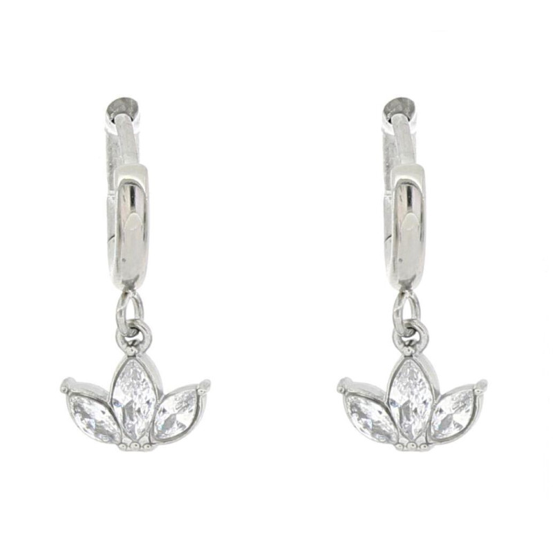 ORECCHINI "ADANA" BOCCOLA CON FIORE IN ACCIAIO