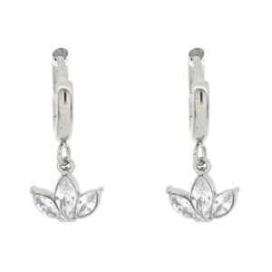 ORECCHINI "ADANA" BOCCOLA CON FIORE IN ACCIAIO