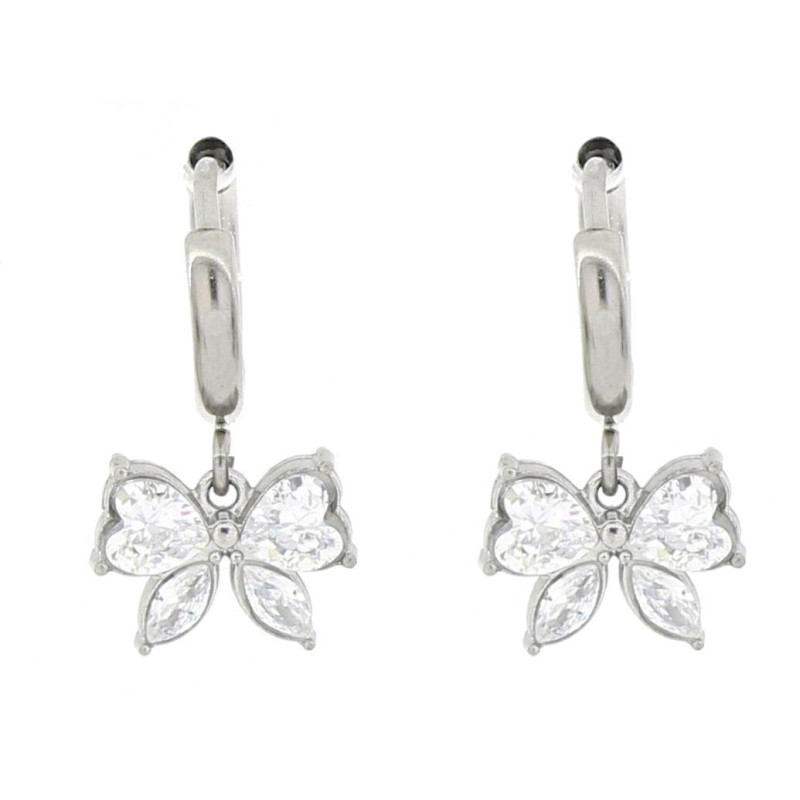 ORECCHINI "ADANA" BOCCOLA CON FIOCCO IN ACCIAIO