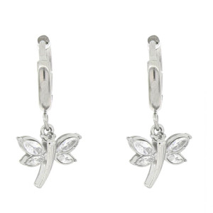ORECCHINI "ADANA" BOCCOLA CON LIBELLULA IN ACCIAIO