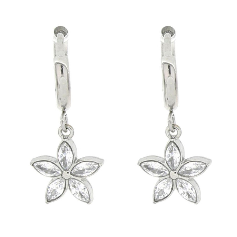 ORECCHINI "ADANA" BOCCOLA CON FIORE IN ACCIAIO