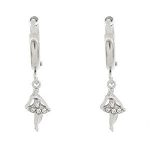 ORECCHINI "ADANA" BOCCOLA CON BALLERINA IN ACCIAIO