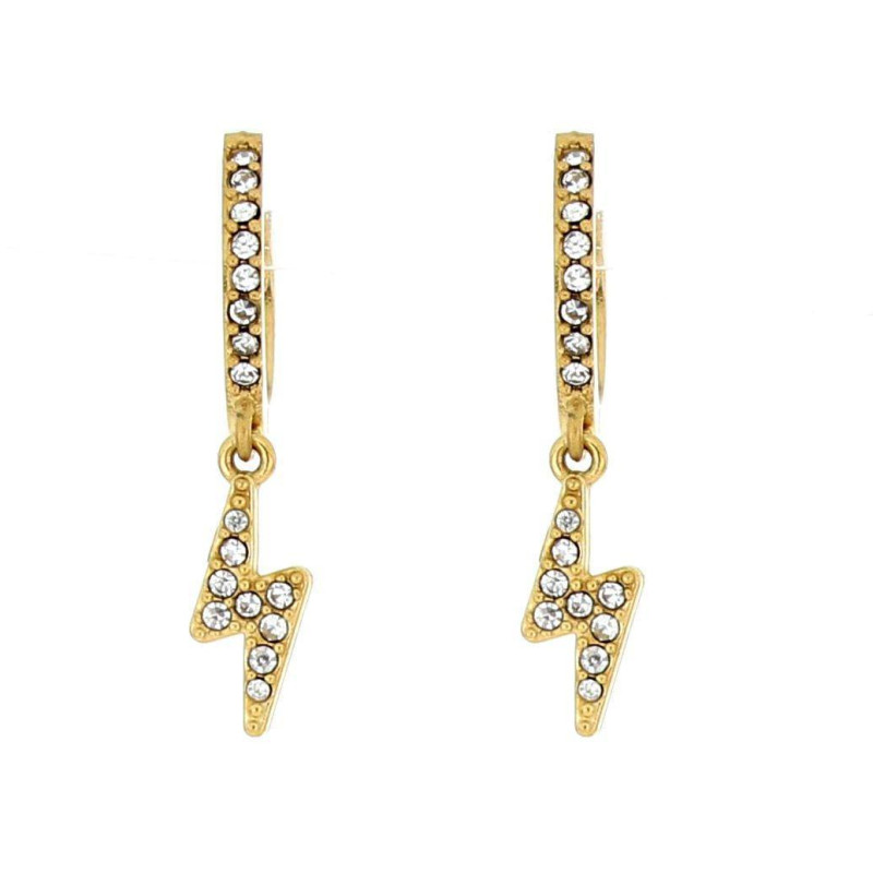 ORECCHINI "ADANA" BOCCOLA CON ZIRCONI IN ACCIAIO