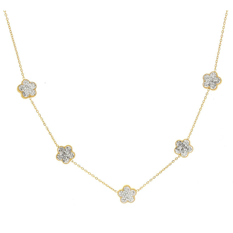 COLLANA CM 42+5 CALLIOPE IN ACCIAIO FIORE MM 10