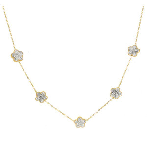 COLLANA CM 42+5 CALLIOPE IN ACCIAIO FIORE MM 10