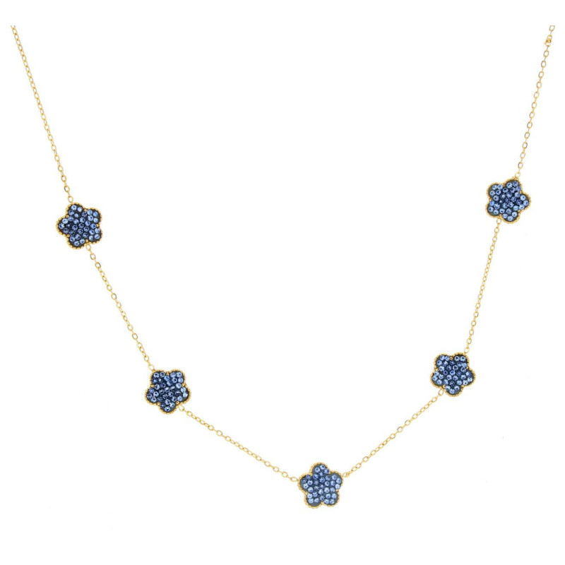 COLLANA CM 42+5 CALLIOPE IN ACCIAIO FIORE MM 10