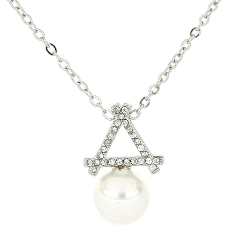 COLLANA "ADANA" CM 39+5 CON ZIRCONI IN ACCIAIO MM 17