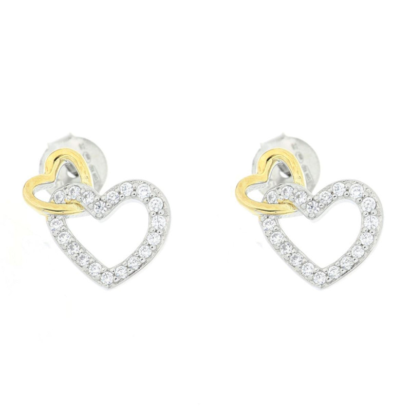 ORECCHINI  MISTI IN ARGENTO 925 CUORE