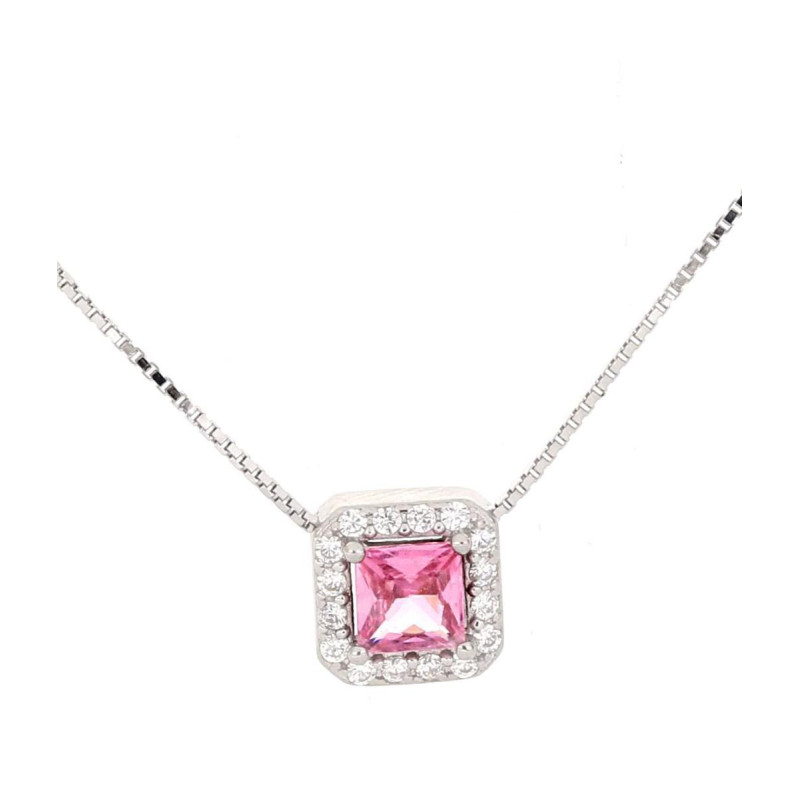 PENDENTE DUBAI QUADRATO MM 7 E CM 40+5 IN ARGENTO 925