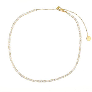 COLLANA "TENNIS" REGOLABILE A CHOKERS MM 3 E CM 31+10 IN ACCIAIO