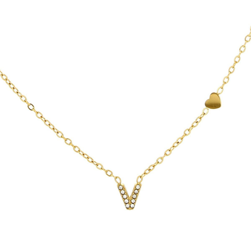 COLLANA LETTERA MM6 IN ACCIAIOCM 40+5