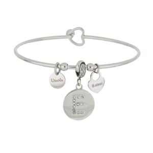 BRACCIALE PENSIERO LETTERA "E" MM 15 IN ACCIAIO