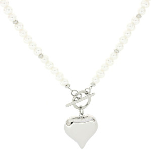 COLLANA CM 43 CUORE MM 23 ASTERIA IN ACCIAIO