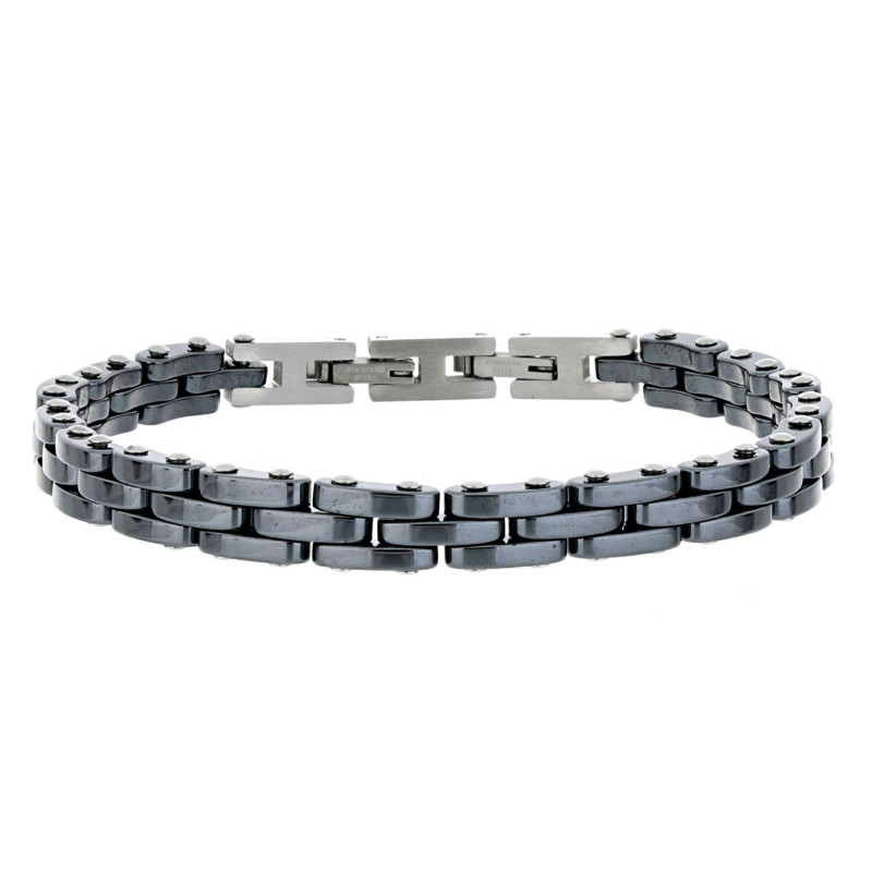 BRACCIALE CM 21 UOMO IN ACCIAIO E CERAMICA