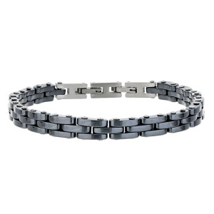 BRACCIALE CM 21 UOMO IN ACCIAIO E CERAMICA