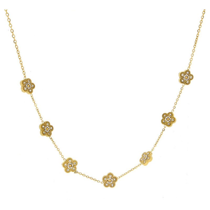 COLLANA CM 39+5 CALLIOPE IN ACCIAIO FIORE MM 7