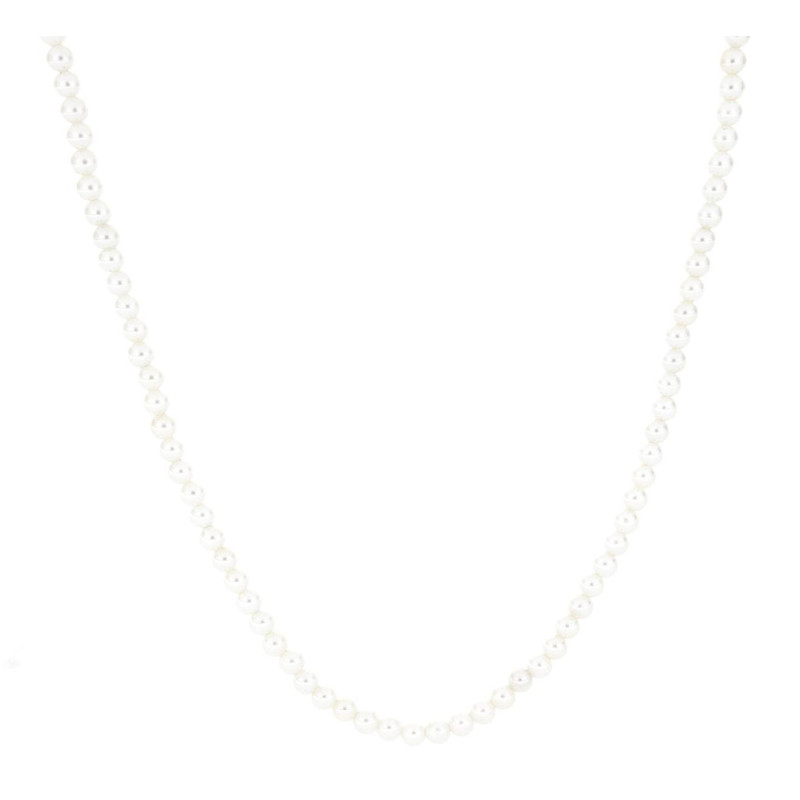 COLLANA CM 44+5 PERLA MM 4 IN ACCIAIO