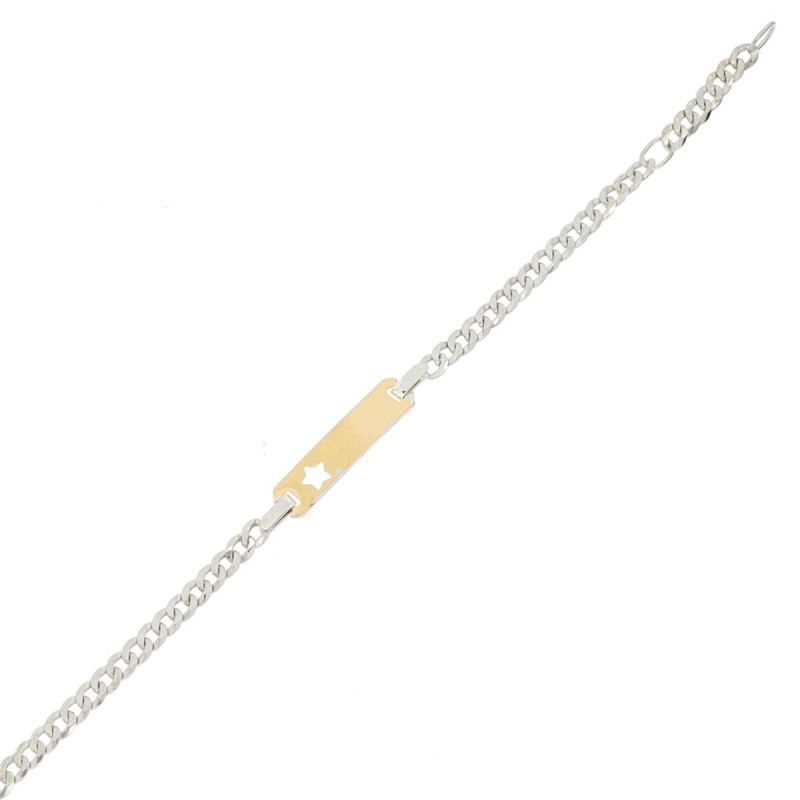 BRACCIALE CM 16 MM 5 BABY IN ARGENTO E ORO