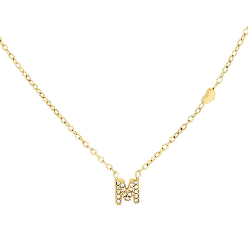 COLLANA LETTERA MM6 IN ACCIAIOCM 40+5