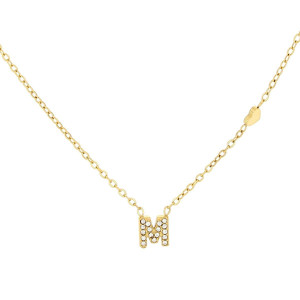 COLLANA LETTERA MM6 IN ACCIAIOCM 40+5